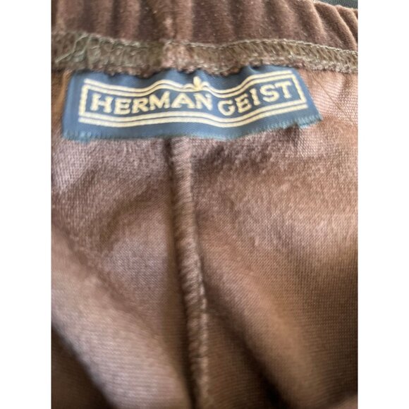 Vtg 1980's Women's Dark Brown Herman Geist Maxi Skirt Elastic Waistband Size L - Picture 2 of 6